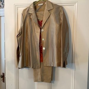 3 piece silk suit